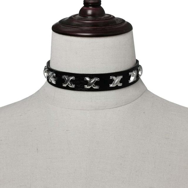 Lettering Faux Leather Choker Product Image