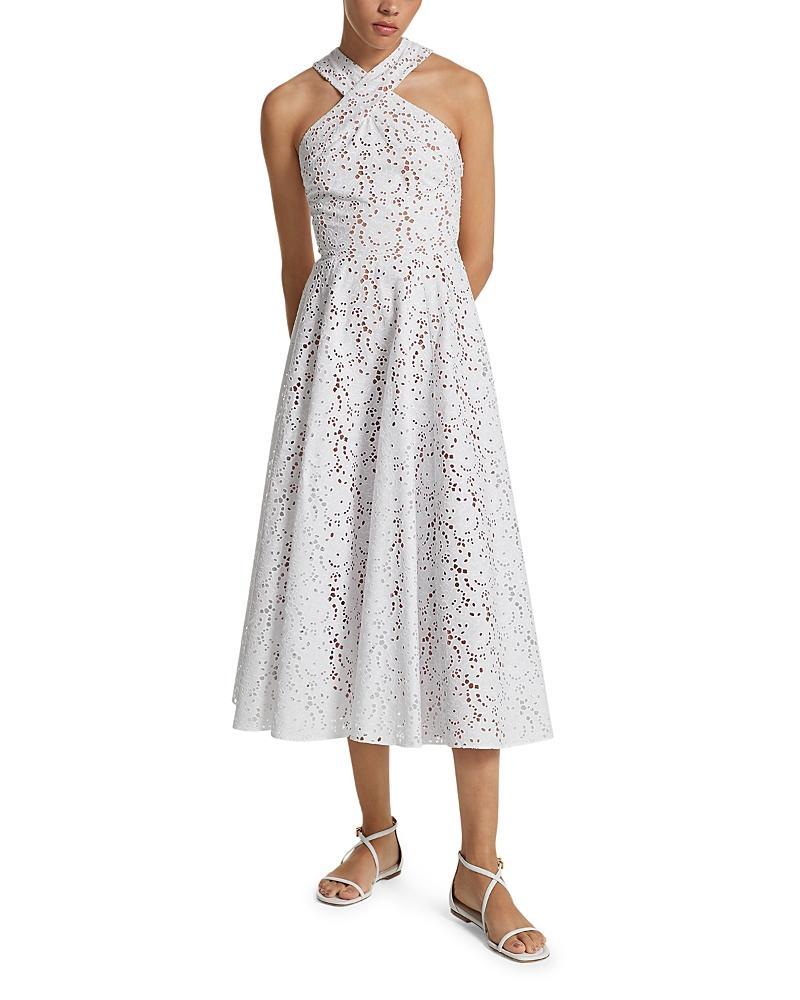 Michael Kors Collection Eyelet Crossover Midi Dress Product Image