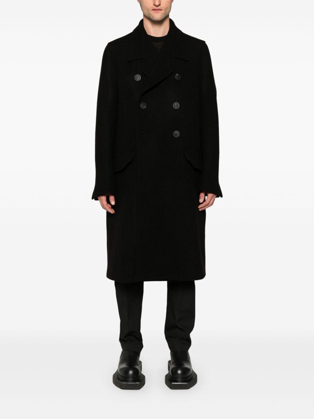 RICK OWENS New Bell Virgin Wool Coat In Black product image