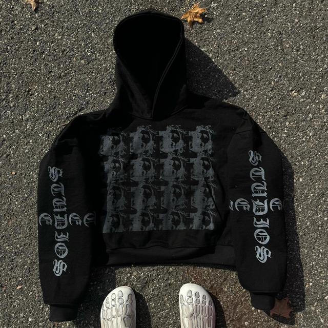 Casual Cross Print Street Sports Hoodie Product Image