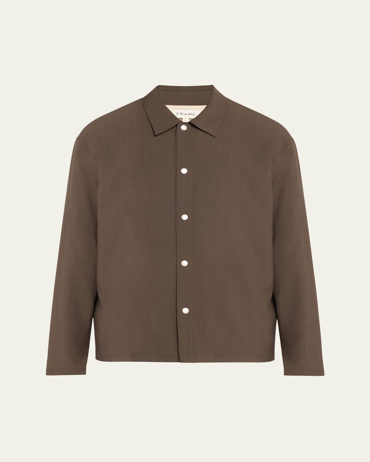 Mens Snap-Front Wool Overshirt Product Image