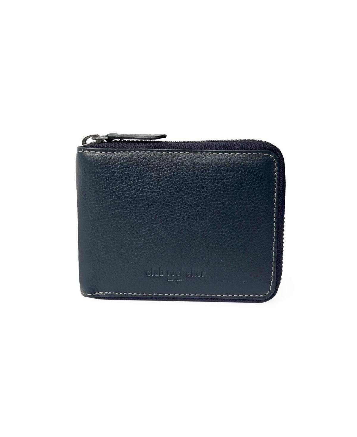 Club Rochelier Mens Full Leather Zipper Around Wallet with Center Wing Product Image