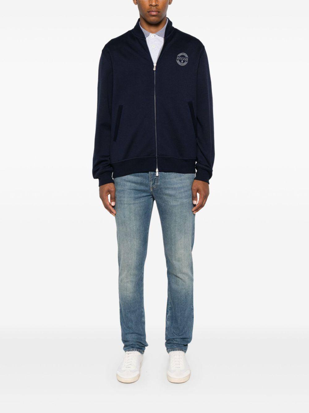 BRUNELLO CUCINELLI Zip-up Sweatshirt In Blue Product Image