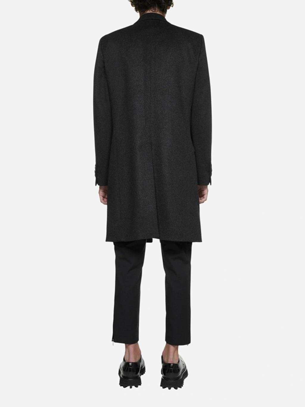 Wool And Cashmere Single-breasted Coat In Black Product Image