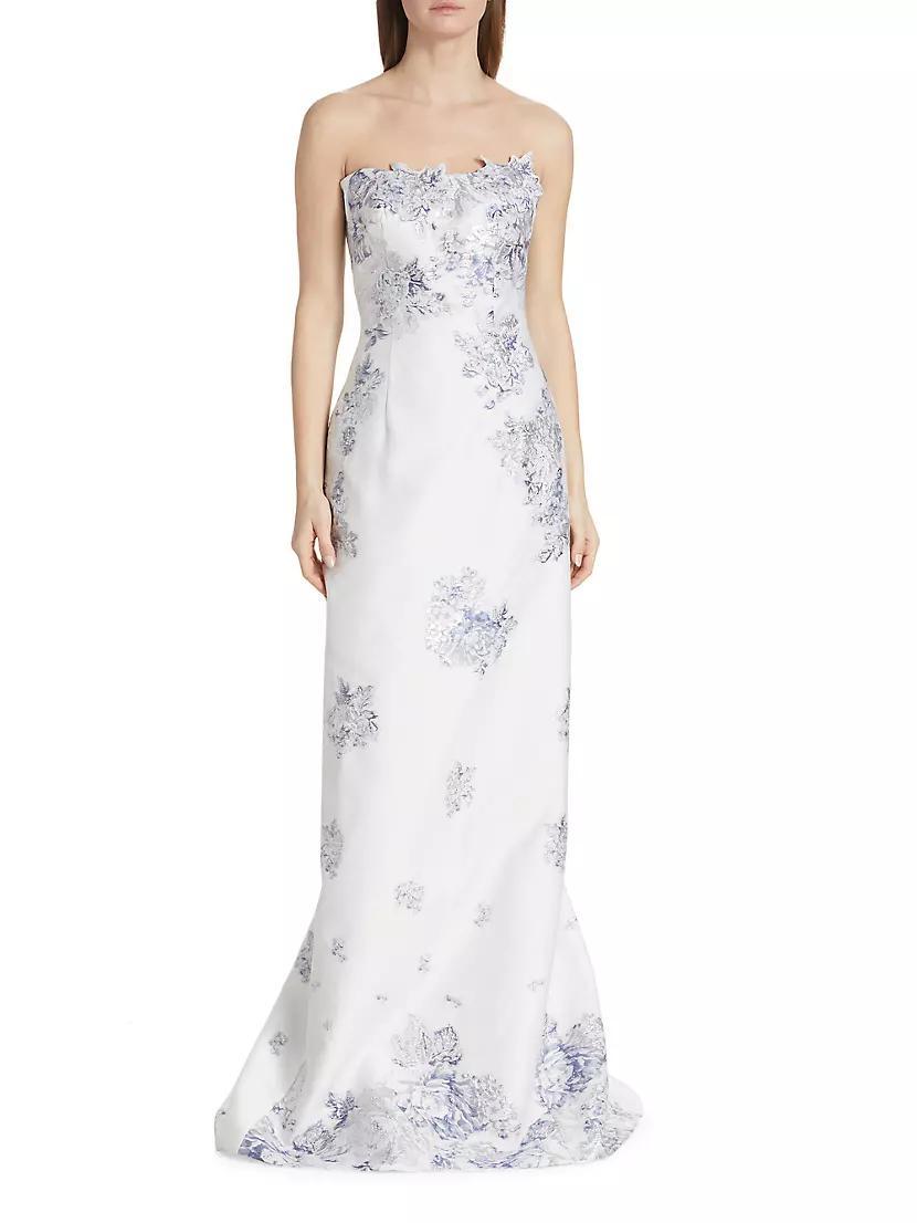 Strapless Floral Jacquard Mermaid Gown Product Image