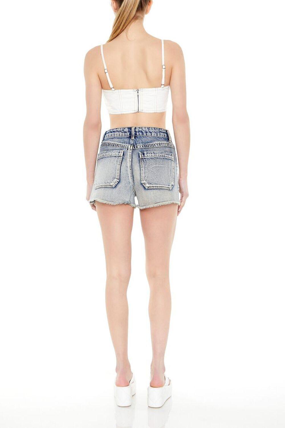 Frayed Mineral Wash Denim Shorts | Forever 21 Product Image