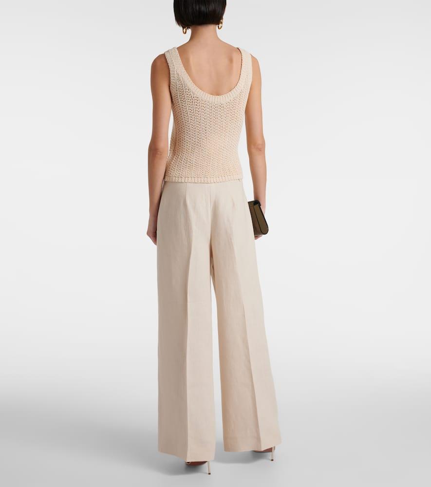 MAX MARA Arrigo Knit Cotton-blend Tank Top In Ivory Product Image