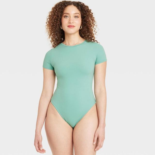 Womens 4-Way Stretch Short Sleeve Bodysuit - Auden Tidal Flow Product Image