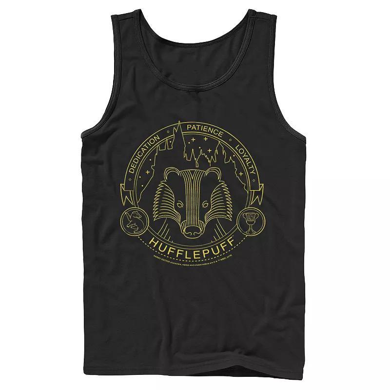 Mens Harry Potter Hufflepuff Symbol Line Art Graphic Tank Top Product Image