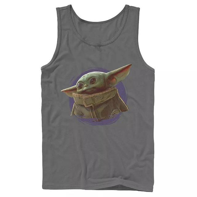 Mens Star Wars The Mandalorian The Child Purple Smoke Tank Top Grey Product Image