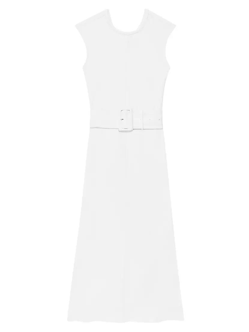 Belted Bias-Cut Midi-Dress Product Image