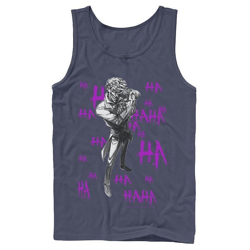 Mens DC Comics Joker HAHAHA Portrait Tank Top Athletic Grey Product Image