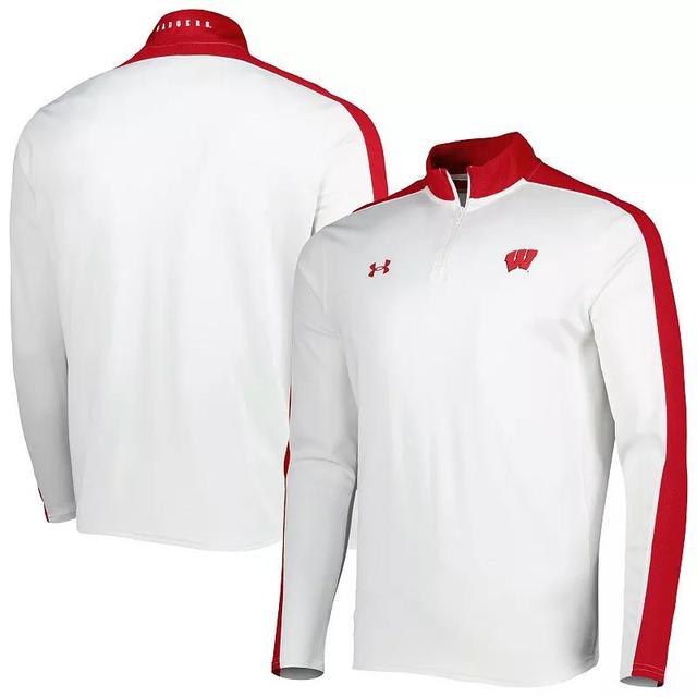 Mens Under Armour Wisconsin Badgers Lightweight Mock Neck Performance Quarter-Zip Jacket Product Image