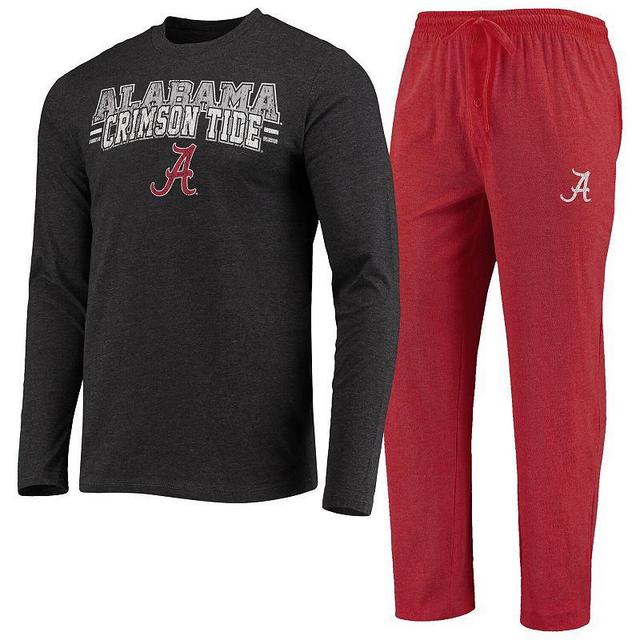 Mens Concepts Sport Crimson/Heathered Charcoal Alabama Crimson Tide Meter Long Sleeve T-Shirt & Pants Sleep Set Product Image