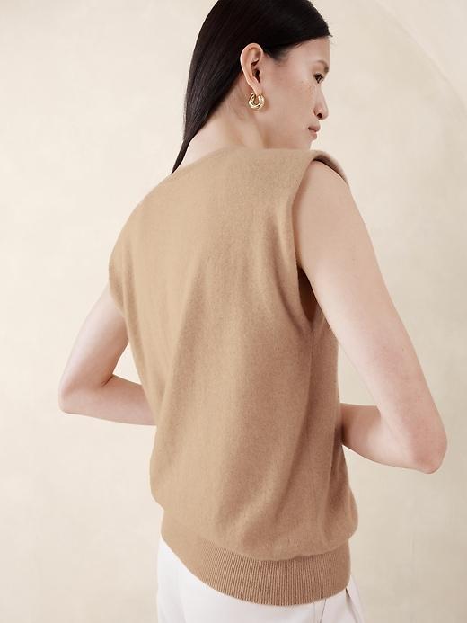 Franci Cashmere Padded-Shoulder Top Product Image