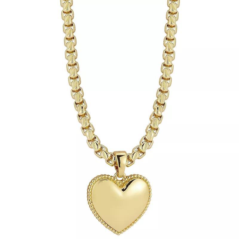 WINX 18k Gold Plated Heart Pendant Necklace, Womens Gold Tone Product Image