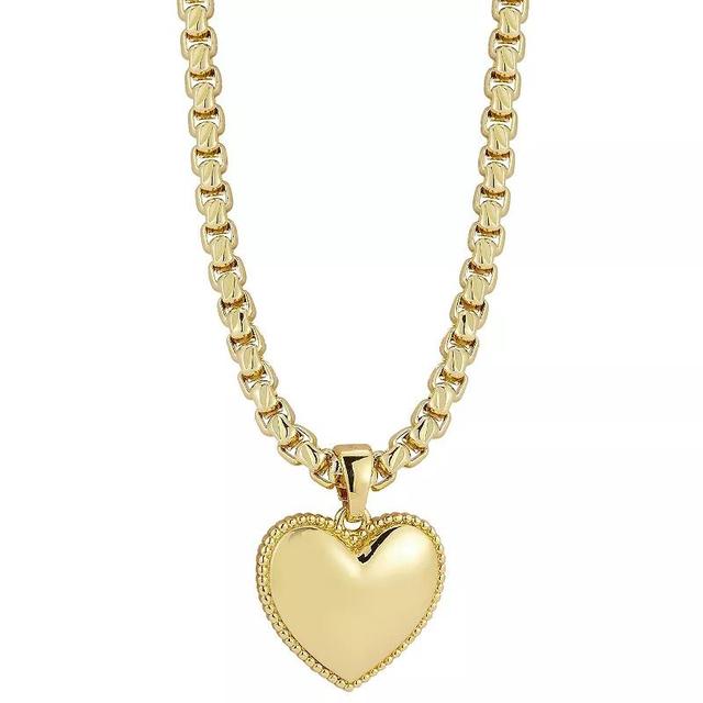 WINX 18k Gold Plated Heart Pendant Necklace, Womens Gold Tone Product Image