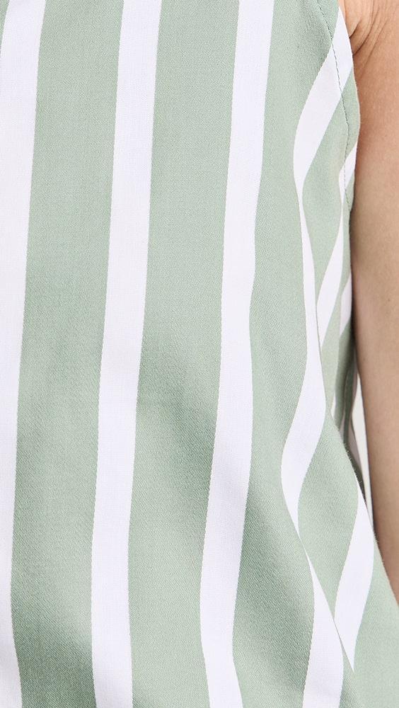 BedHead PJs North Shore Stripe Tank Woven Cotton Sateen Cropped PJ Set | Shopbop Product Image