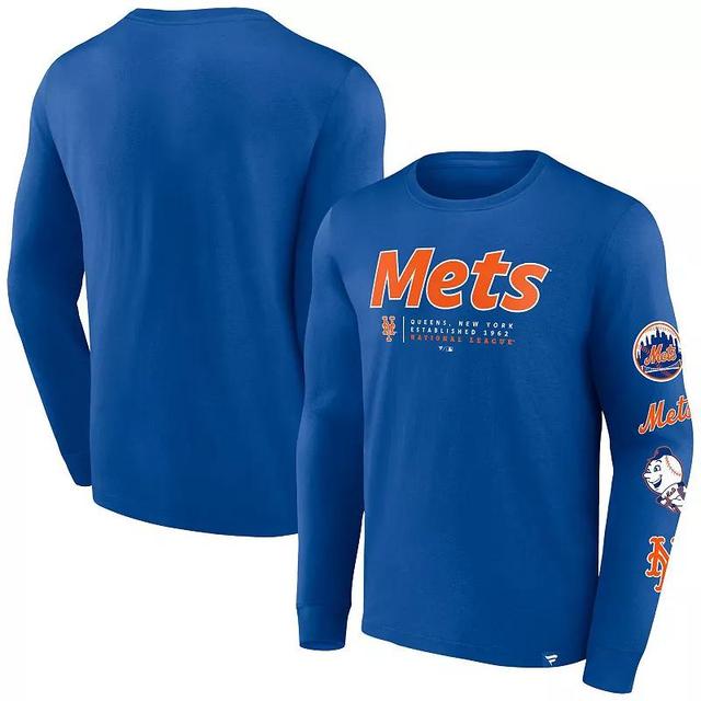 Mens Fanatics Branded Royal New York Mets Strike the Goal Long Sleeve T-Shirt Product Image