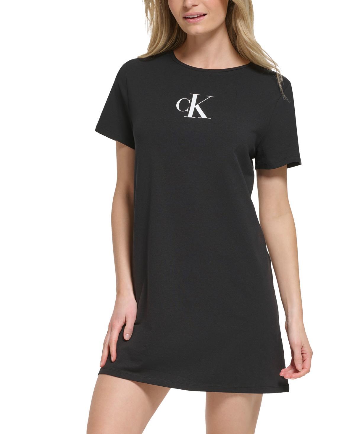 Calvin Klein Womens Logo T-Shirt Dress Swim Cover-Up Product Image