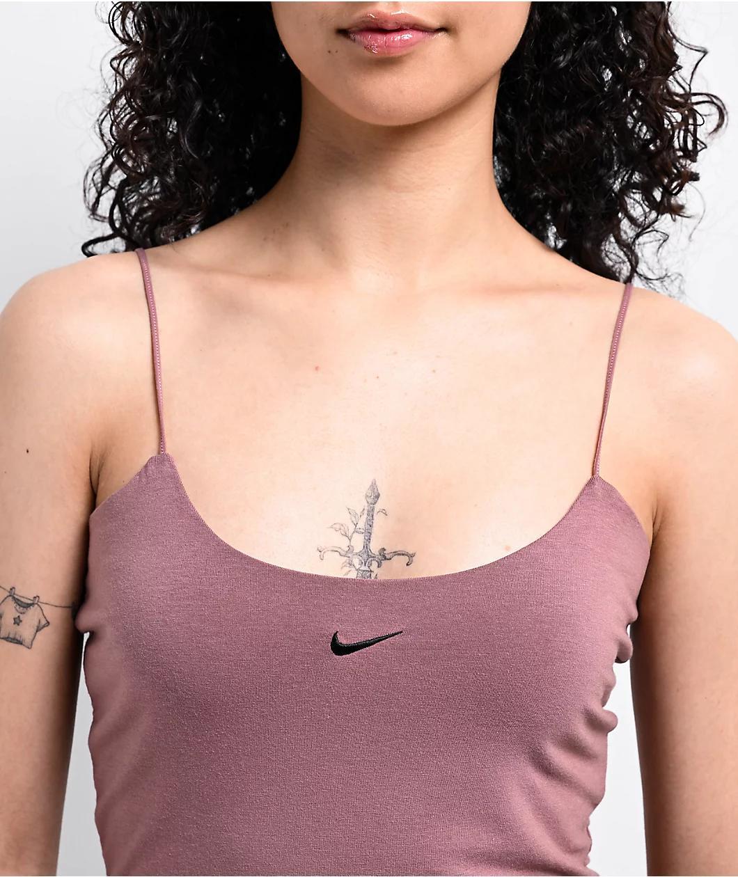 Nike Sportswear Chill Knit Smokey Mauve Cami Top Product Image