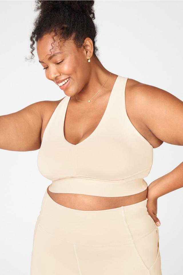 Fabletics All Day Every Day Bra Womens Cream Puff/Matte Gold plus Size 4X Product Image