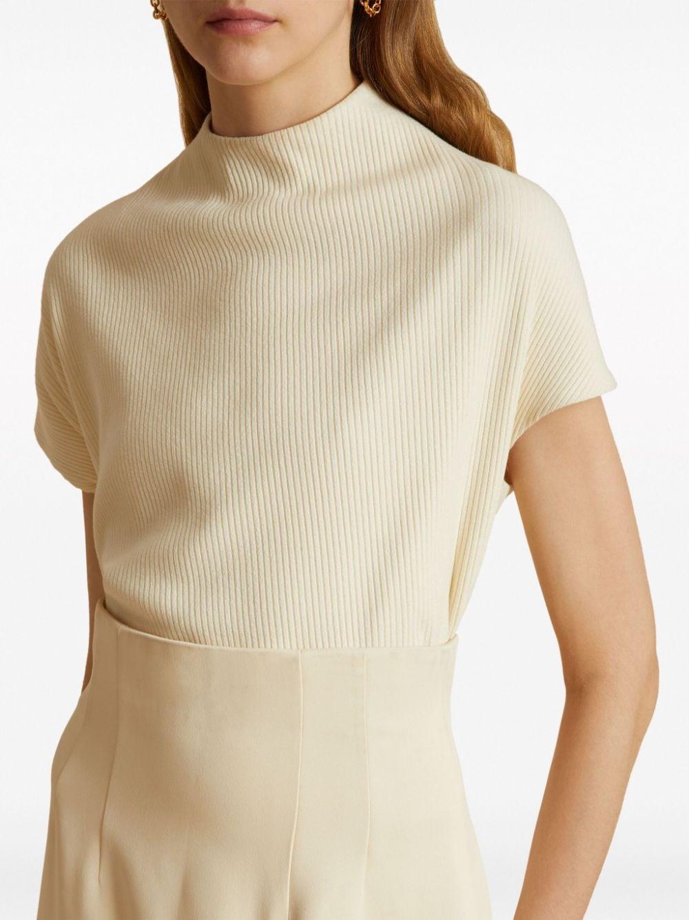 KHAITE The Helene Ribbed Top In Neutrals Product Image