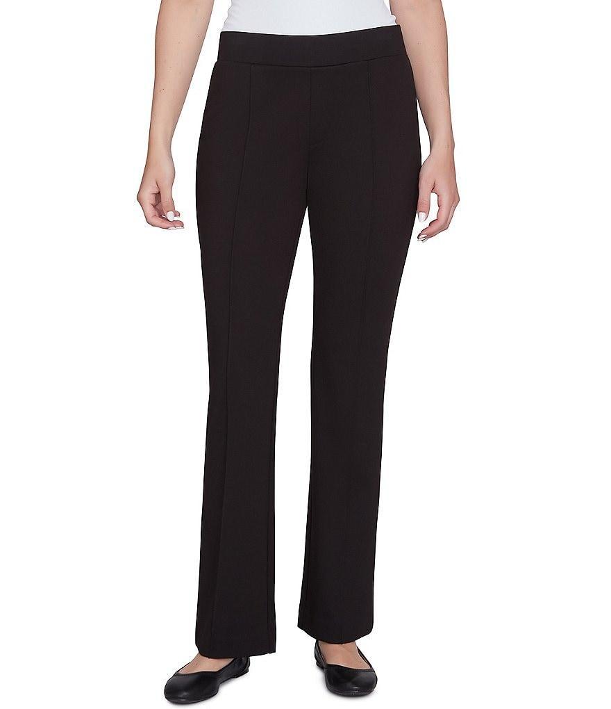 Ruby Rd. Petite Size Ponte Knit Flare Leg Pull-On Pants Product Image