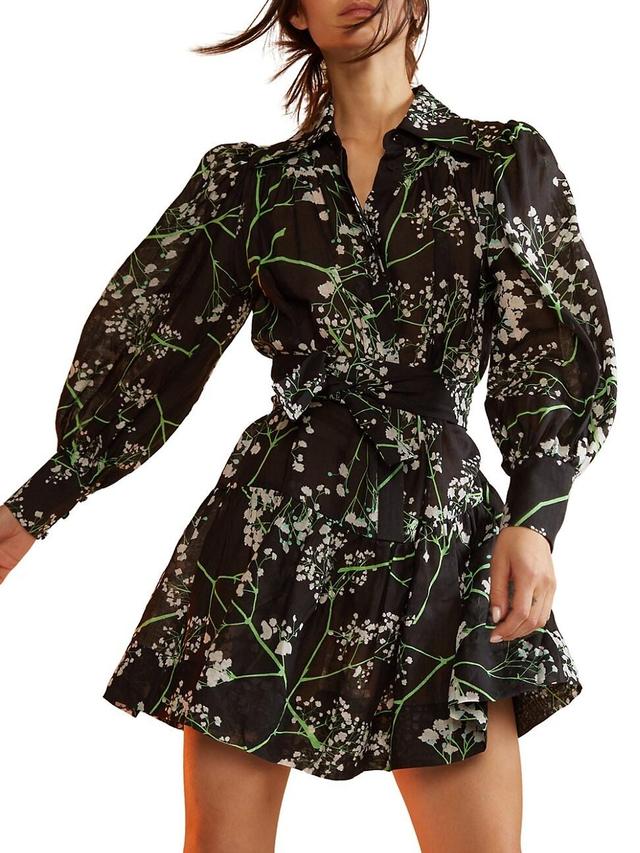 Womens Floral Belted Shirtdress Product Image