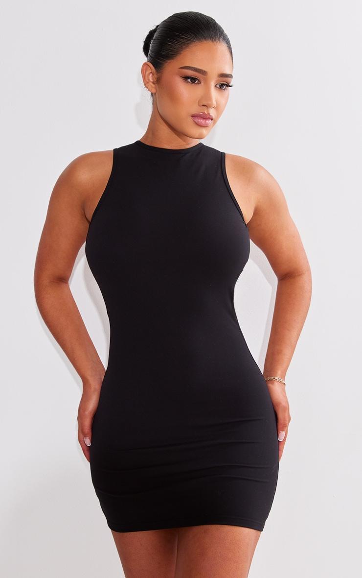 Shape Black Sculpted Open Back Bodycon Dress Product Image