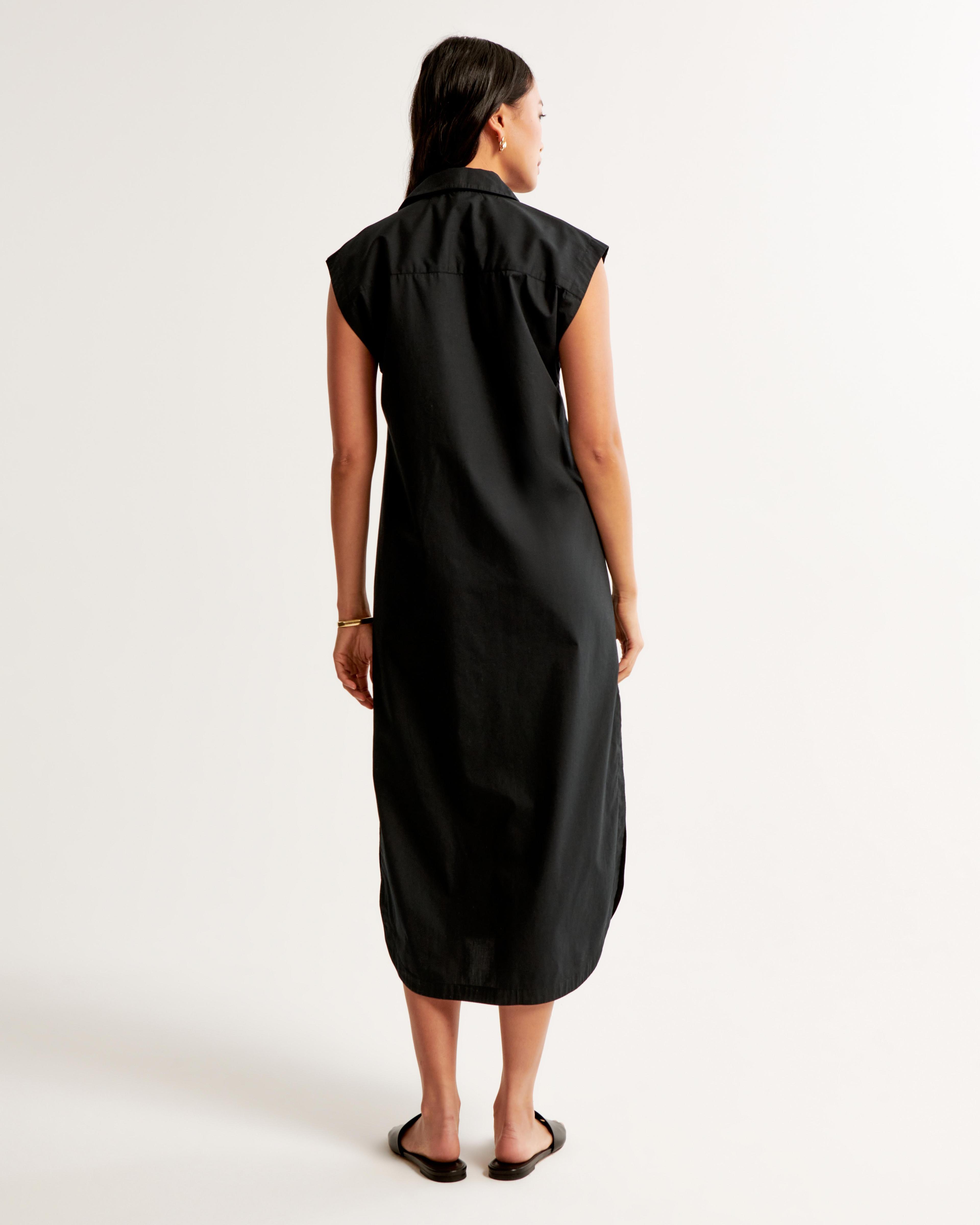 Button-Through Midi Shirt Dress Product Image