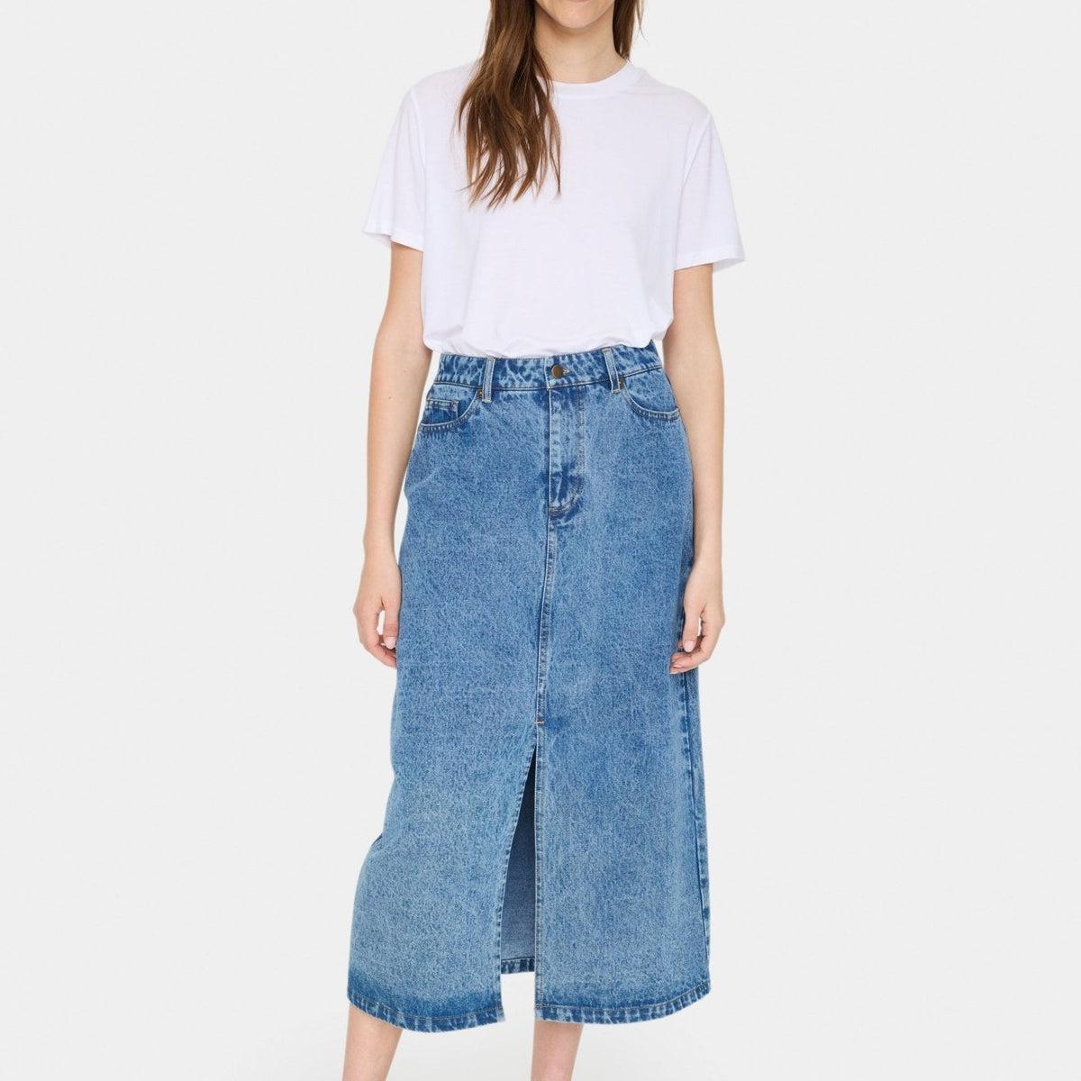 Gabi Denim Skirt - Medium Blue Denim Product Image