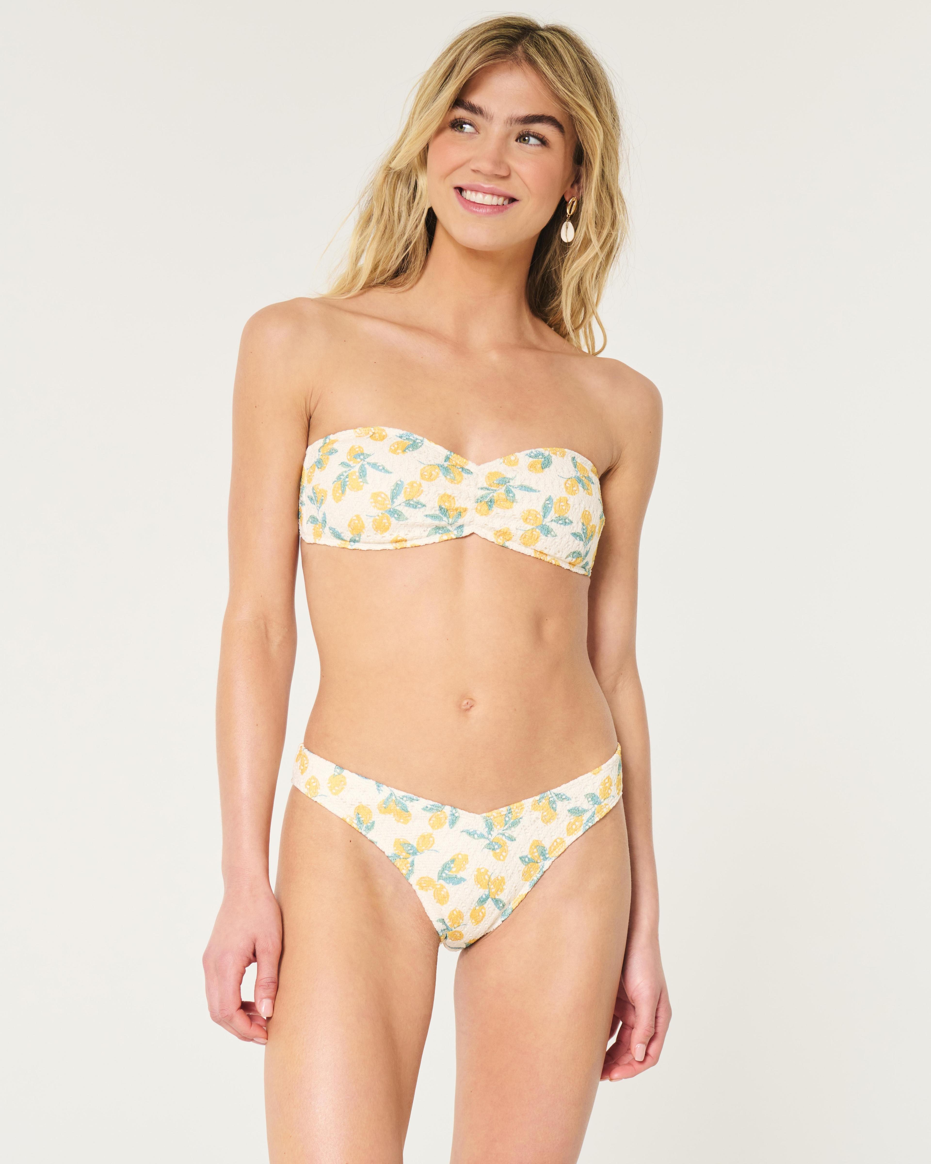 High-Leg Crochet-Style Cheeky Bikini Bottom Product Image