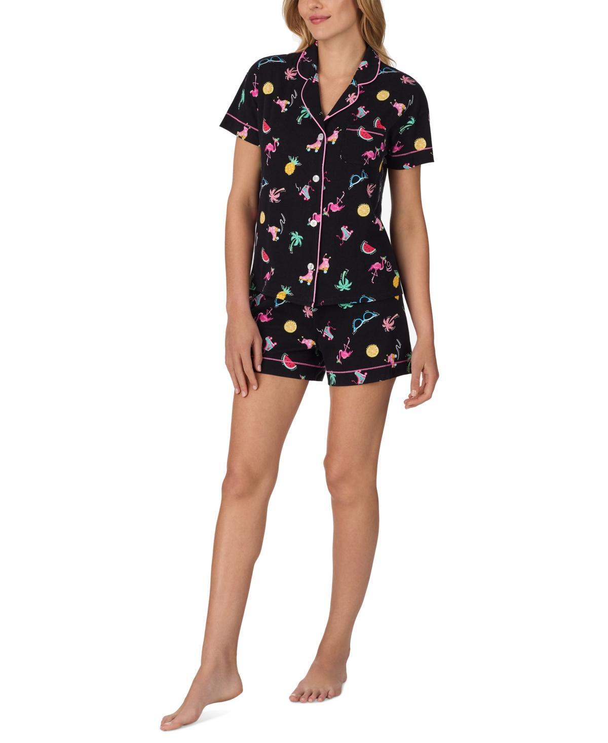 Cuddl Duds Womens 2-Pc. Notched-Collar Shortie Pajamas Set Product Image