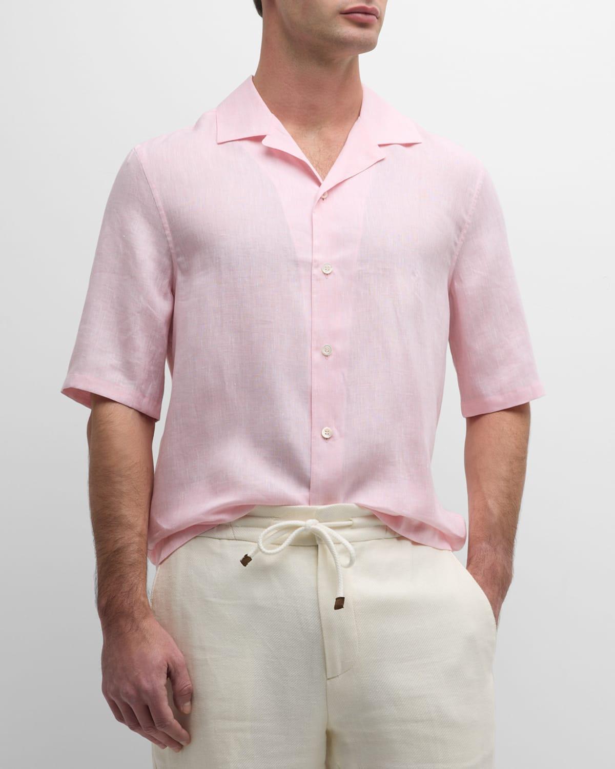 Mens Linen Camp Shirt Product Image