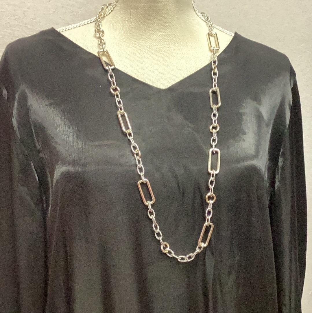 Two Toned Chain Link Necklace Product Image