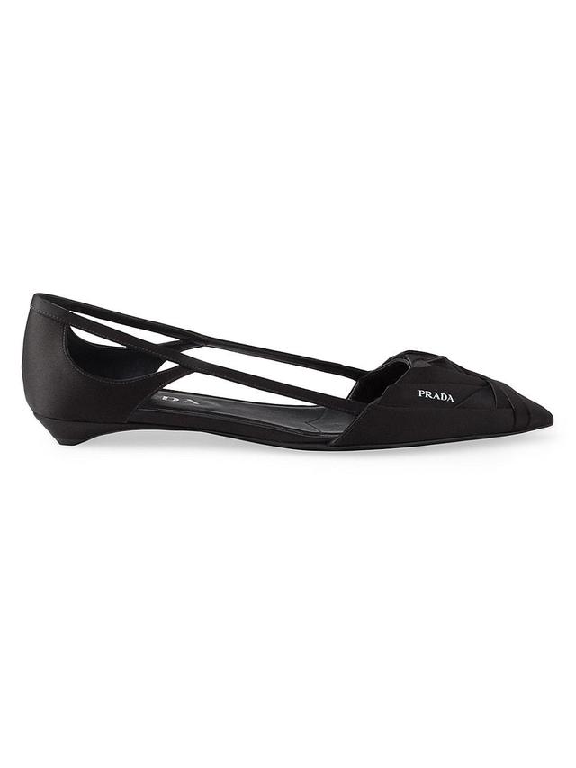 Womens Satin Cut-Out Ballerinas Product Image