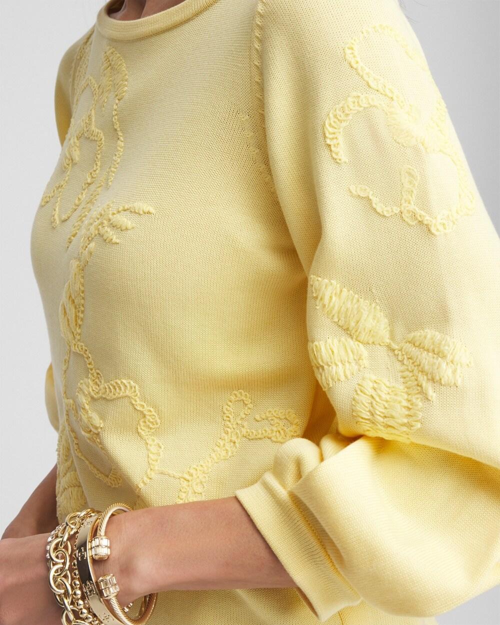 Golden Haze Embroidered Pullover Sweater Product Image