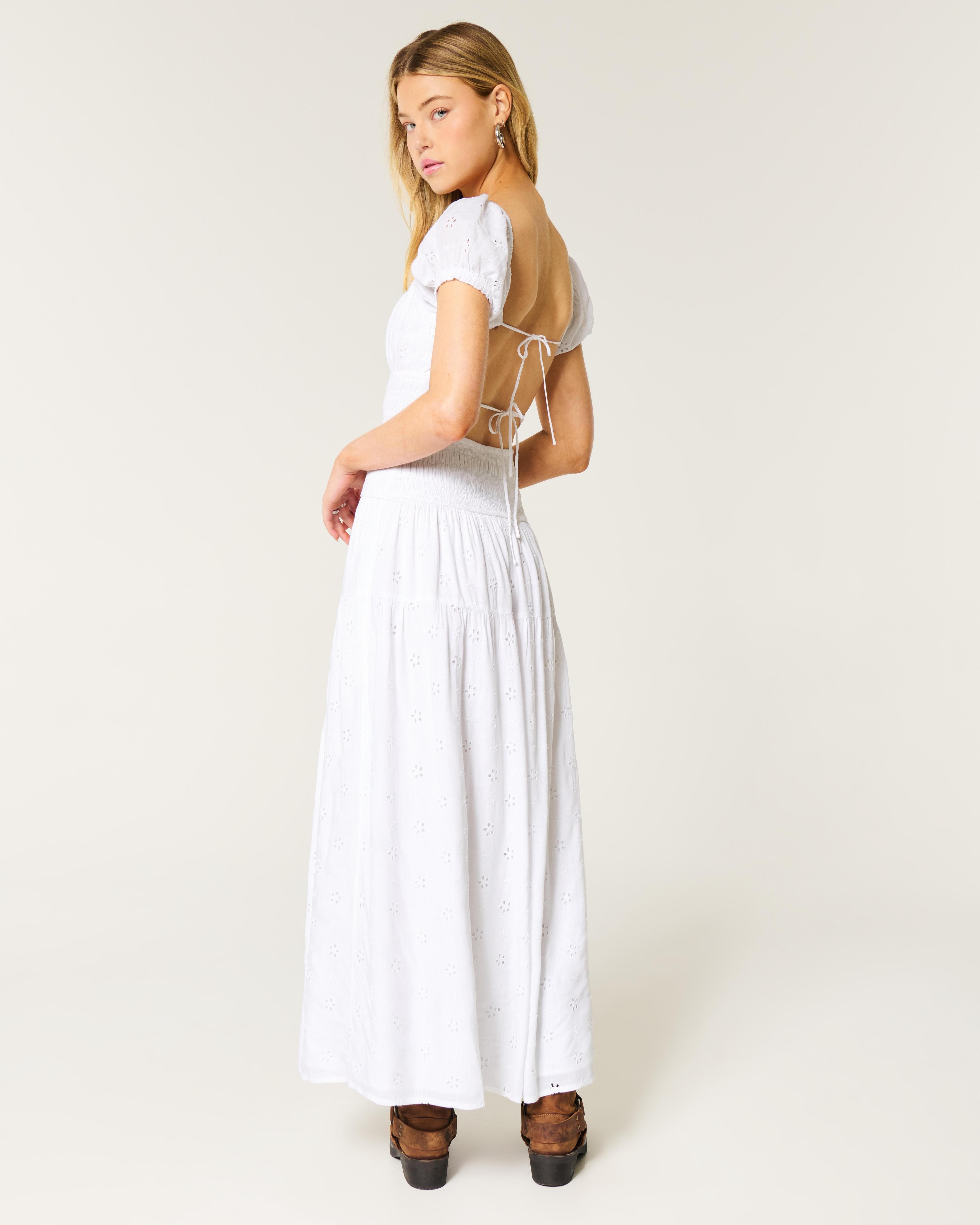 Short-Sleeve Channeled Waist Maxi Dress Product Image