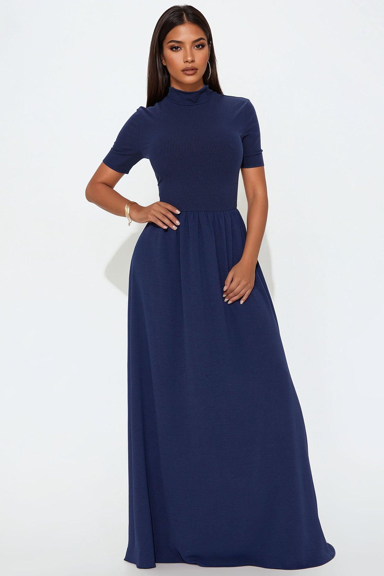 Make Up Your Mind Maxi Dress - Navy Product Image