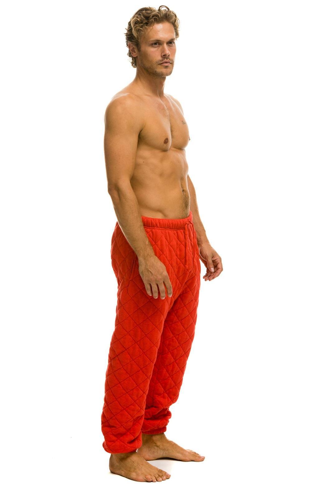 QUILTED SWEATPANTS - RED Male Product Image