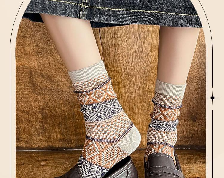 Patterned Crew Socks Product Image