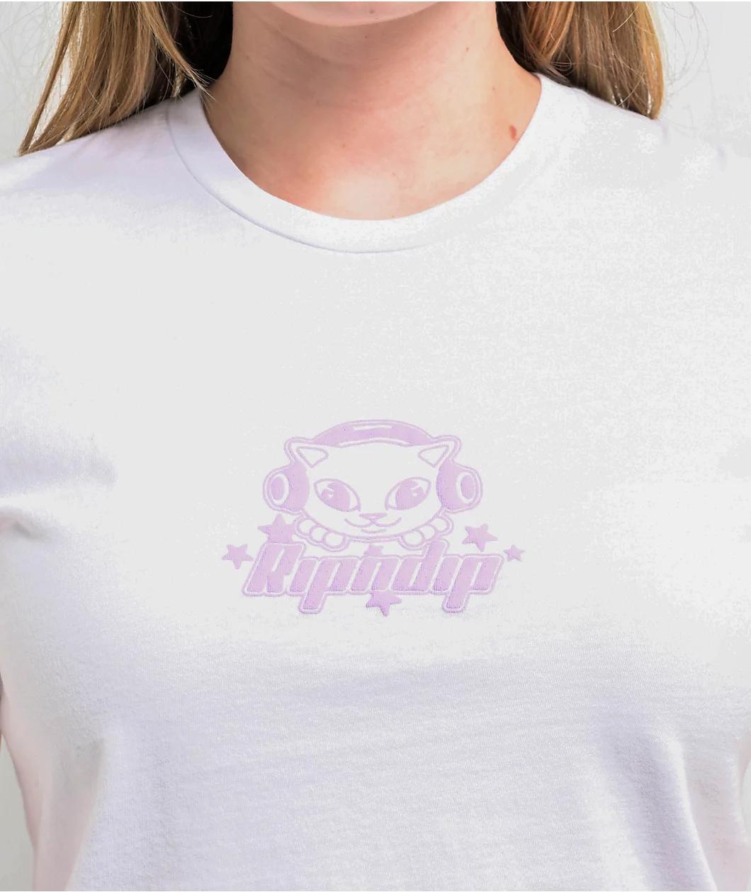 RIPNDIP Kawaii Nerm White Crop T-Shirt Product Image