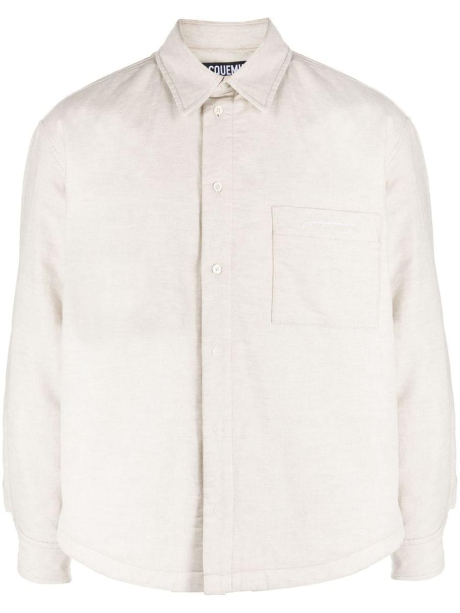 JACQUEMUS La Chemise Boulanger Cotton Blend Shirt In Light Beige Product Image