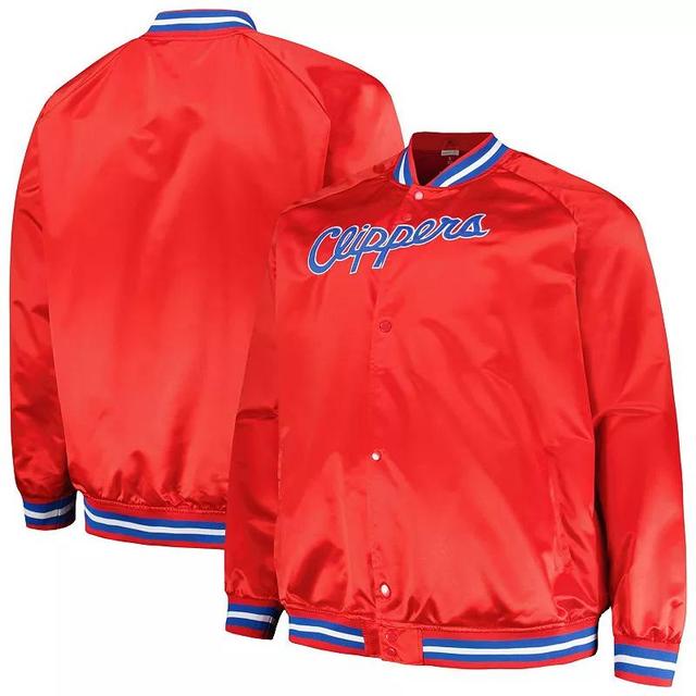 Mens Mitchell & Ness LA Clippers Hardwood Classics Throwback Wordmark Raglan Full-Snap Jacket Product Image