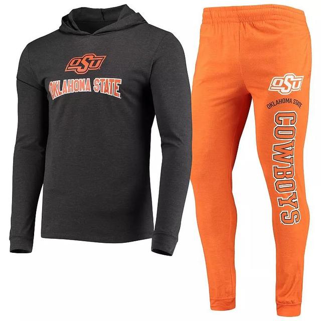 Mens Concepts Sport /Heather Charcoal Oklahoma State Cowboys Meter Long Sleeve Hoodie T-Shirt & Jogger Pajama Set Product Image