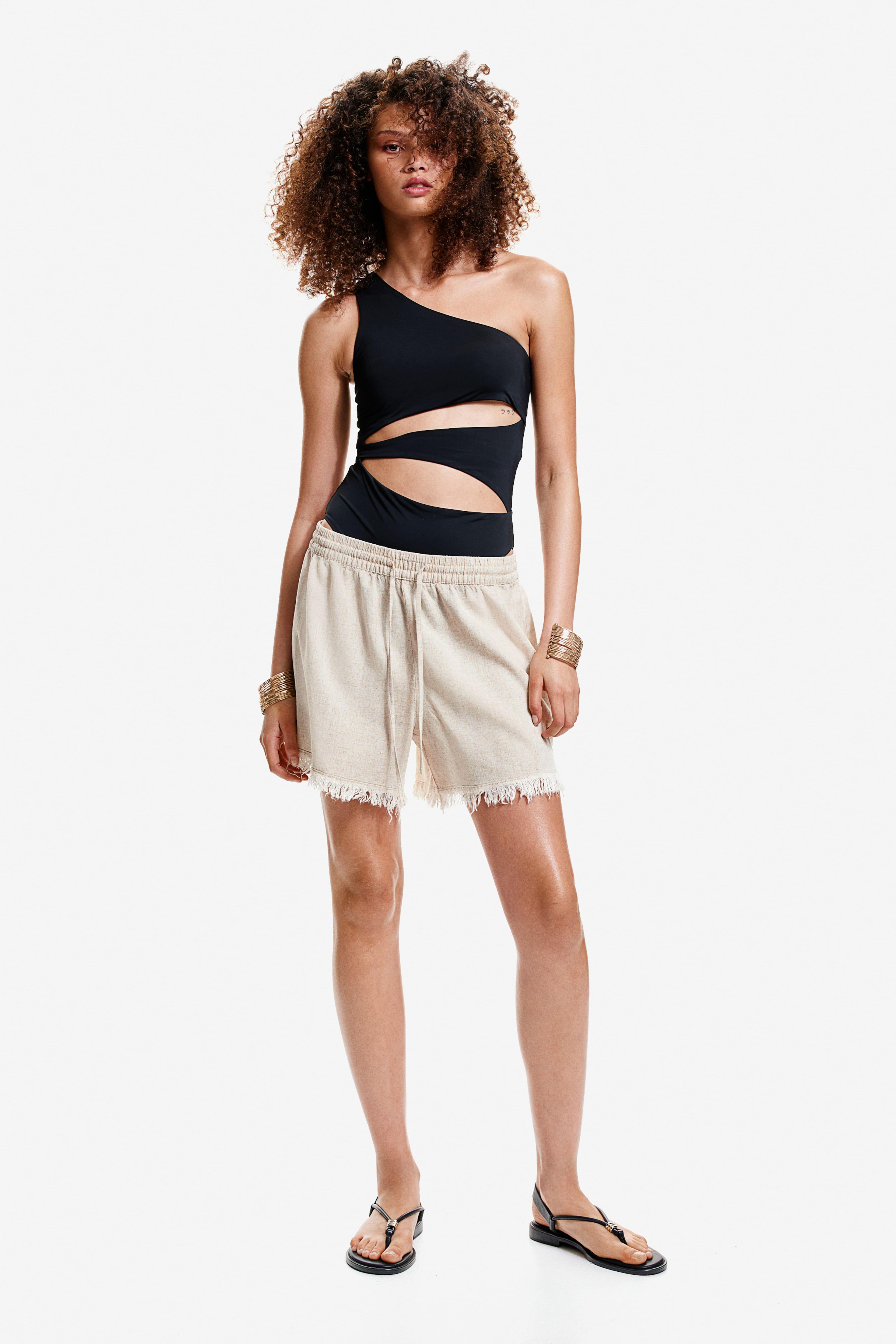 Linen-blend Pull-on Shorts Product Image