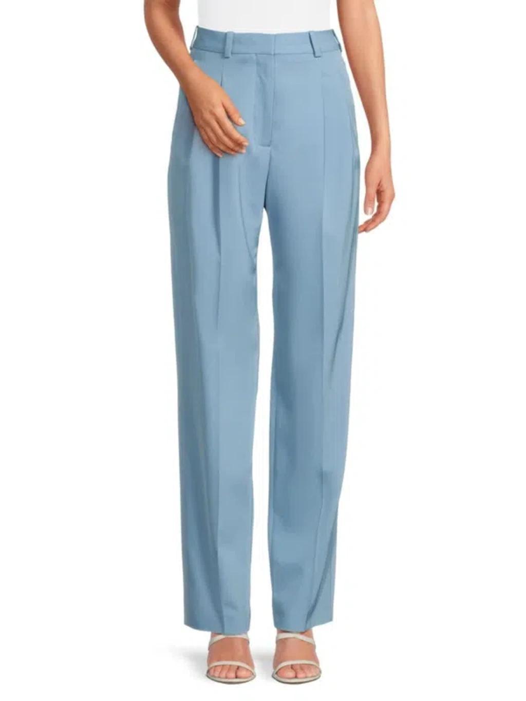 Women's Lizette Wool Blend Trousers In Mineral Blue Product Image