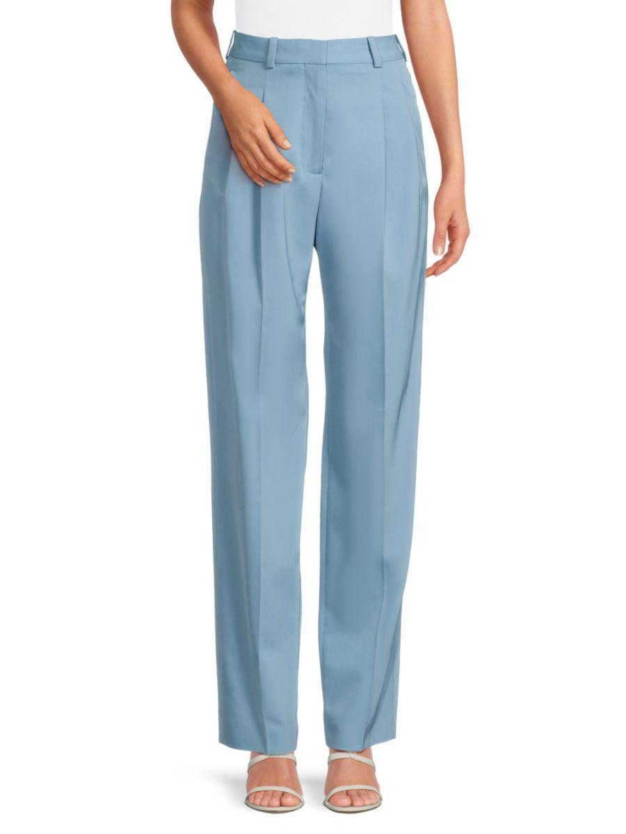 Women's Lizette Wool Blend Trousers In Mineral Blue Product Image