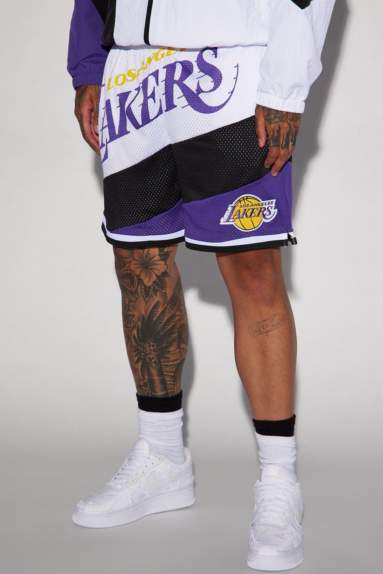 Lakers On The Bias Mesh Shorts - Purple/combo Product Image